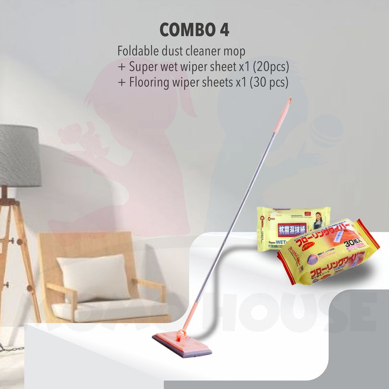 Electrostatic Dust Removal Paper Flat Mop 360 Degrees Rotatable Mop Wet Cleaning Tissue Antibacterial Mop Lantai