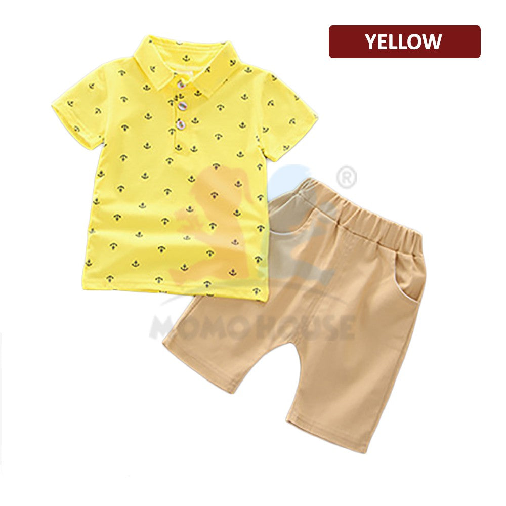 2pcs set Toddler / Kids Baby Boy Outfit â€“ POLO T-shirt + Pants (BM007)