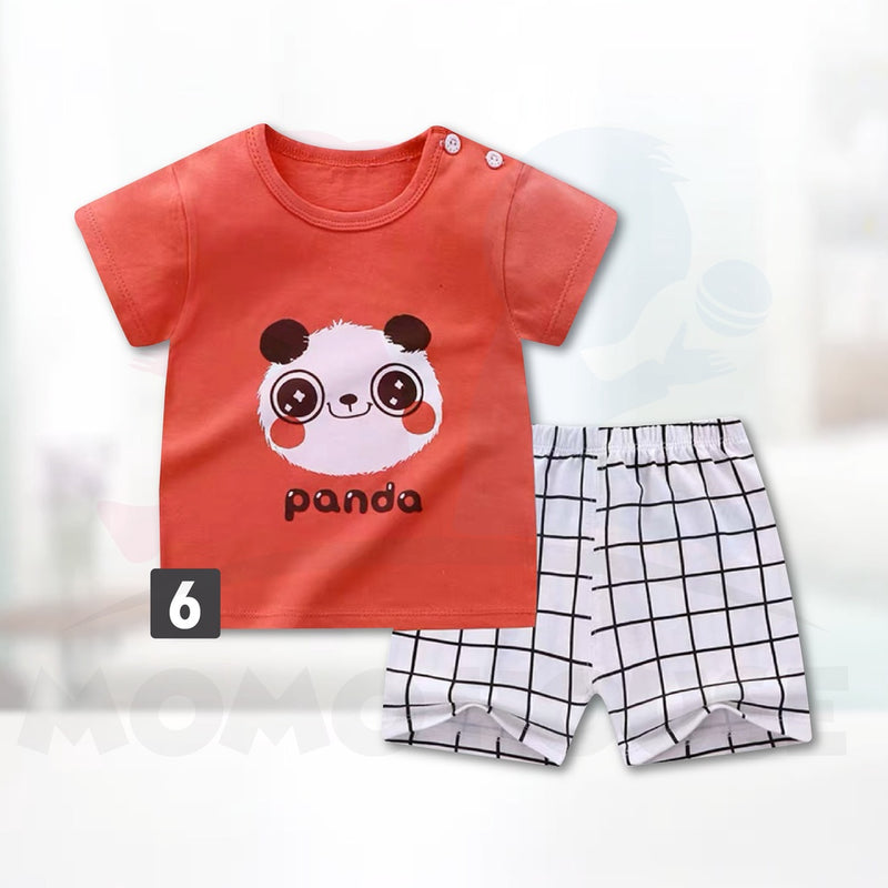 Newborn Baby T shirt Short Sleeve Set Baby Kids Clothing (BM004)