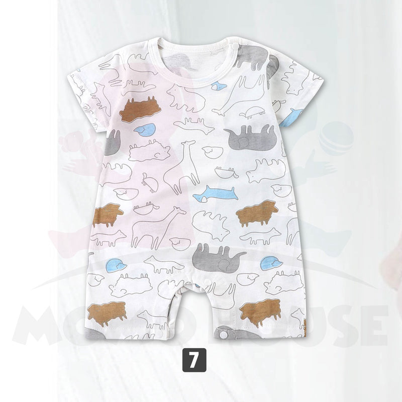 Newborn Baby Romper Jumpsuit Short Sleeve With Cute Cartoon Design Baju Bayi Romper ( MYB043 )