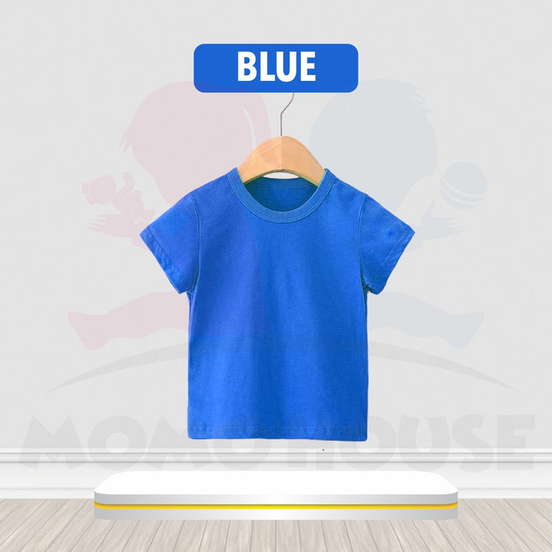 Kids T-shirt Kid s T Shirt Cotton Shirts Plain T Shirt Colour Tops Unisex Short Sleeve Tshirt Kosong Budak (MYB056)