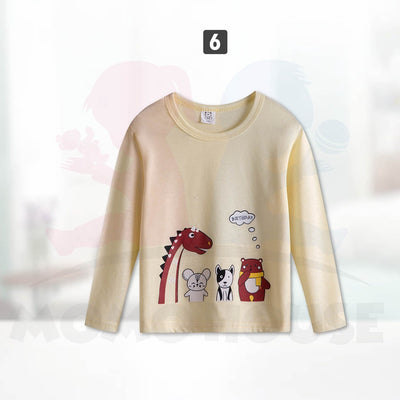 Newborn Long Sleeve Baby Boy Girl Unisex Long Sleeve Shirt With Cartoon Baju Comel Lengan Panjang Bayi ( MYB047 )