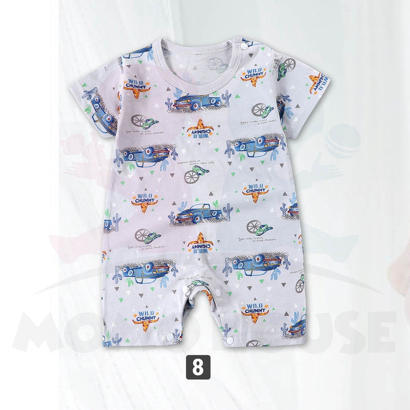 Newborn Baby Romper Jumpsuit Short Sleeve With Cute Cartoon Design Baju Bayi Romper ( MYB043 )