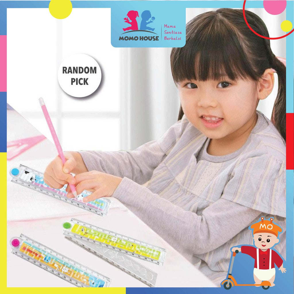 Kids Magnifier Maze Ruler Cute Cartoon Plastic Ruler Stationery Gift K ...