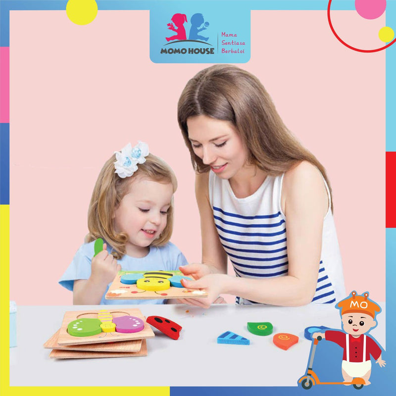 Wooden 3D Puzzle Jigsaw Wood Kids Baby Early Educational Learning Toys Extra Thick Wood Material