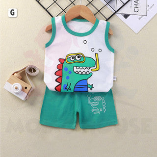 Baby Clothes Baju Budak Singlet Kanak Kanak Kids Baby Boy Singlet Set Singlet Kid Sleeveless Shirt Singlet Pant Children