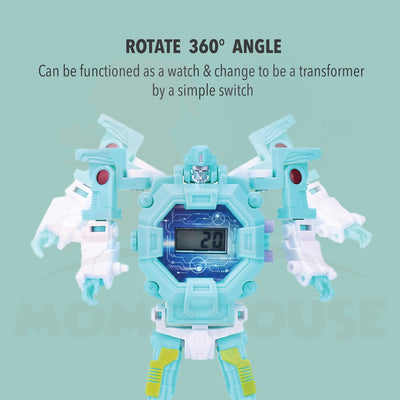 Kid's Transformer Toy Watch Digital Creative Cartoon Transformation Robot Jam Kanak Kanak