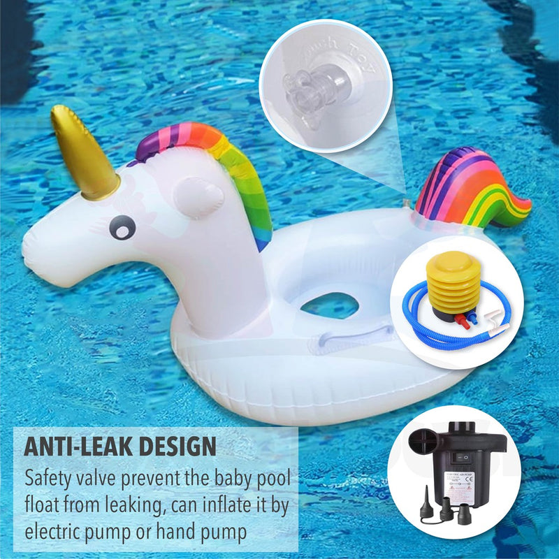 Baby Kids Inflatable Swimming Ring Toddler Float Boat Ring With Seat Pelampung Bayi - Unicorn Design