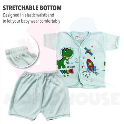 Baju Bayi Baru Lahir Dino Design (1pcs = Baju + Seluar) (Random Pick)(3833A & 3833B)