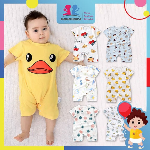 Newborn Baby Romper Jumpsuit Short Sleeve With Cute Cartoon Design Baju Bayi Romper ( MYB043 )