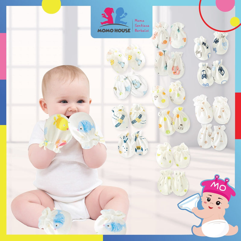 Newborn Infant Baby Mitten Booties Set Bayi Sarung Tangan Dan Kaki