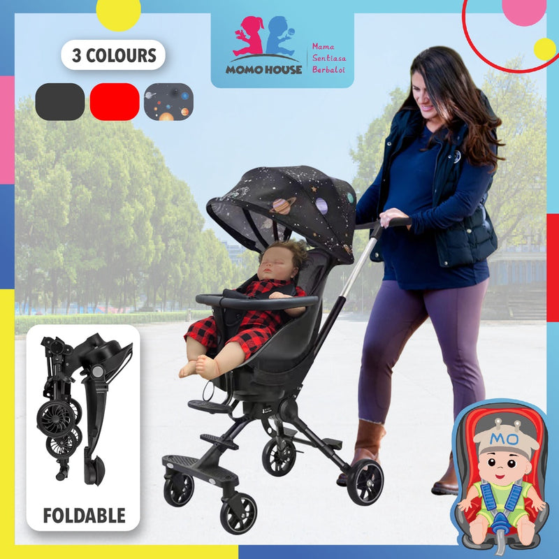 Baby Magic Stroller 360 Rotating Kids Stroller Two Way Foldable Magic Strollers 2 Way Budak Stroler Lipat