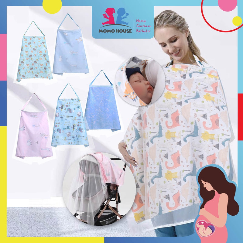 Breastfeeding Nursing Cover With Net Cotton Apron Shawl Cloth Blanket