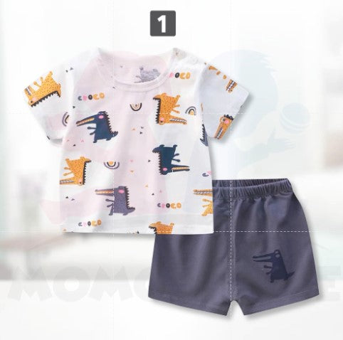 T-Shirt Newborn Baby Girls Boy Short Sleeve Cute Bayi Baju Murah Comel Kids Baju Set Budak Seluar Newborn (MYB038)