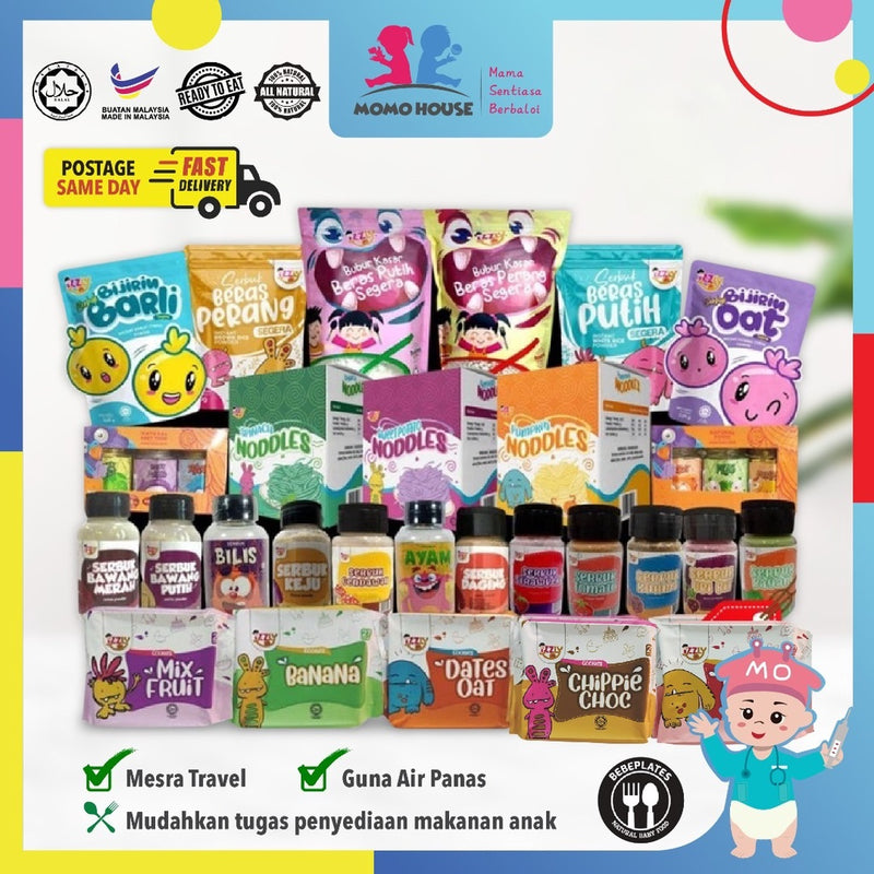 BABY FOOD IZZLY Makanan Bayi 6 Bulan ke atas Berkhasiat High Protein Bubur Porridge Seasoning Perasa Puree Cookies Mee