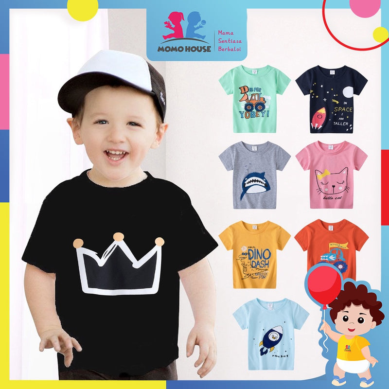 Newborn T-Shirt Baby Boy Girl Unisex Short Sleeve Shirt With Cute Cartoon T-shirt Comel Bayi Kanak Kanak ( MYB046 )