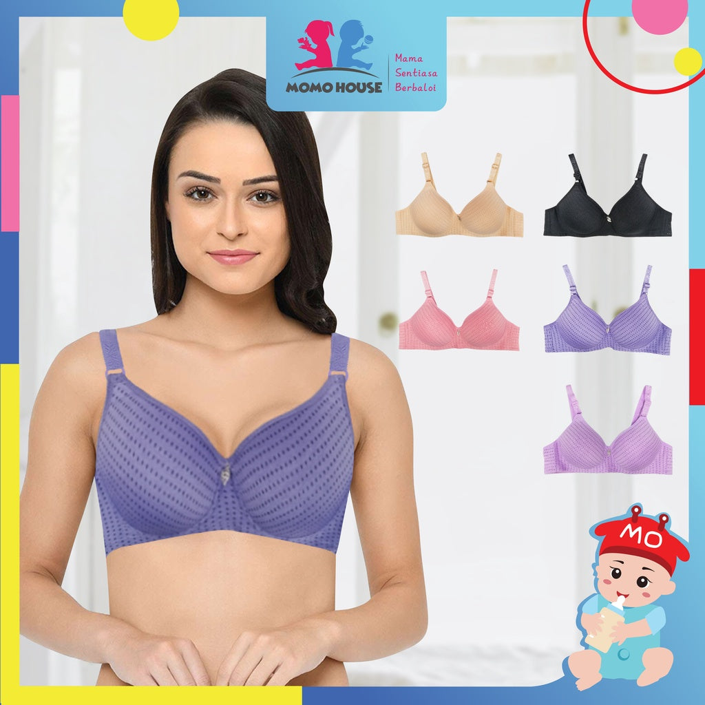Women Nursing Maternity Wireless and Breathable Bra With Pendant - Tanpa Wayar