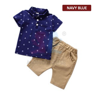 2pcs set Toddler / Kids Baby Boy Outfit â€“ POLO T-shirt + Pants (BM007)