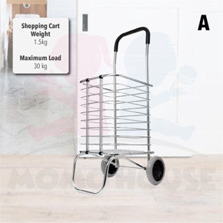 Anti Rust& Extra Large Shopping Cart Shopping Trolley Multifunctional Kereta Tolak Foldable Grocery Market Trolley