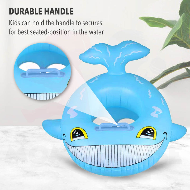 Baby Kids Inflatable Swimming Ring Toddler Float Boat Ring With Seat Pelampung Bayi - Shark Design