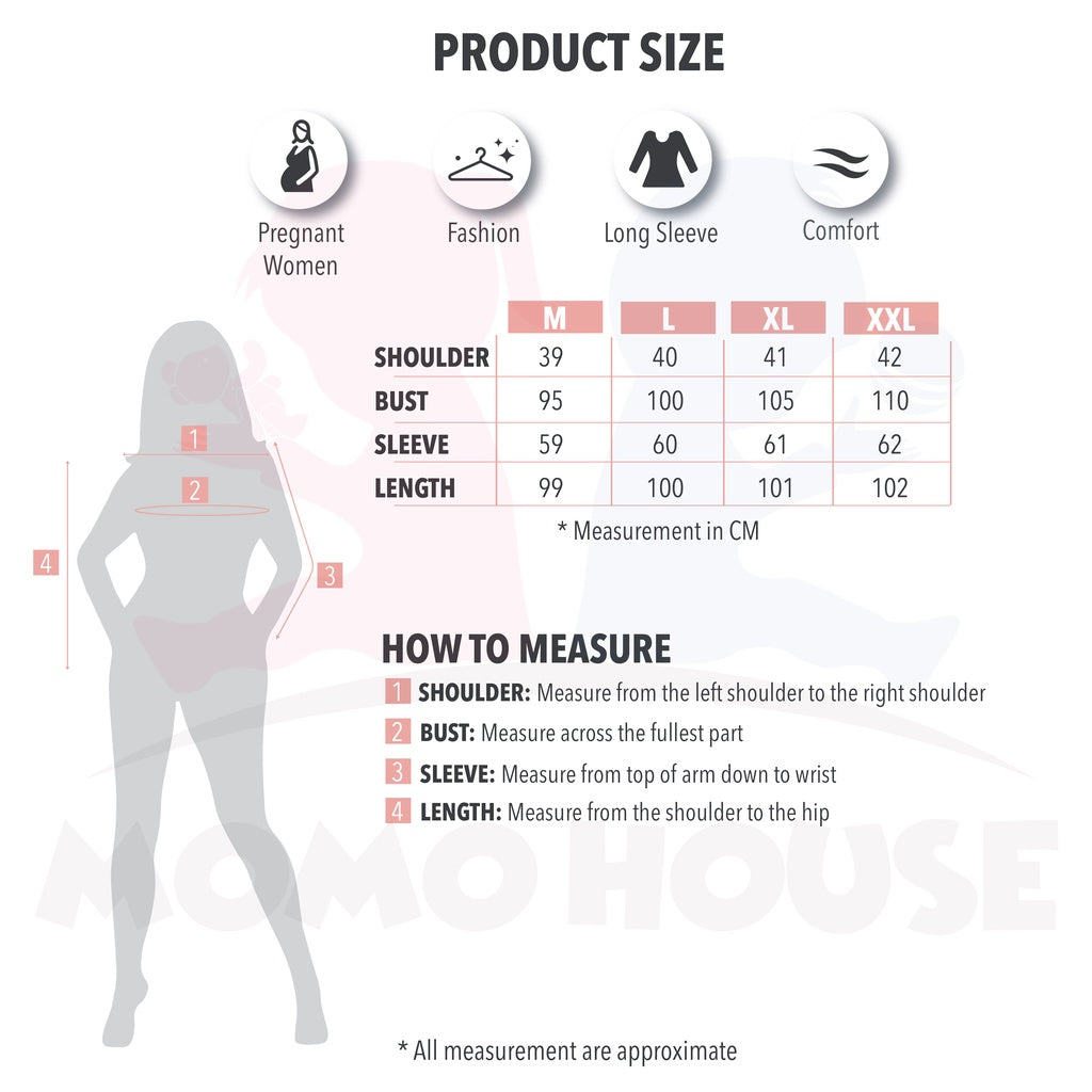 Maternity Baju Muslimah Pleated Blouse Long Sleeve Baju Mengandung Menyusu Lengan Panjang Pregnant Dress (MBM007)