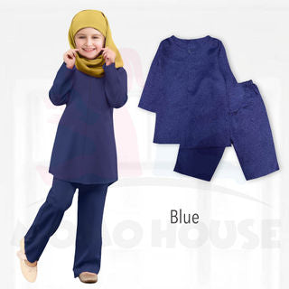 Baju Kurung Budak Karta Suit Muslimah Budak Perempuan Plazo Suit Kids Baju Muslimah Perempuan Set Muslimah Perempuan