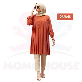 Maternity Baju Muslimah Pleated Blouse Long Sleeve Baju Mengandung Menyusu Lengan Panjang Pregnant Dress (MBM007)