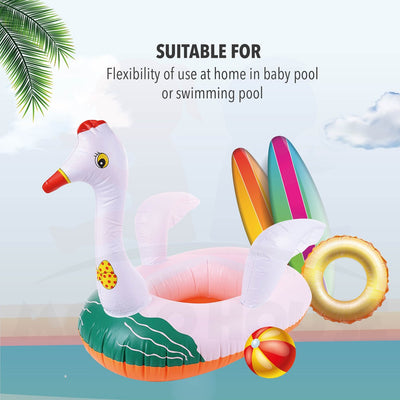 Baby Kids Inflatable Swimming Ring Toddler Float Boat Ring With Seat Pelampung Bayi - Swan Design