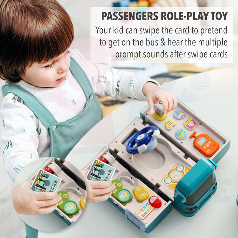 Bus Simulator Toy With Steering Kids Play Vehicles Toy Set School Bus City Tour Bus Bas Ubah Bentuk Bas Mainan