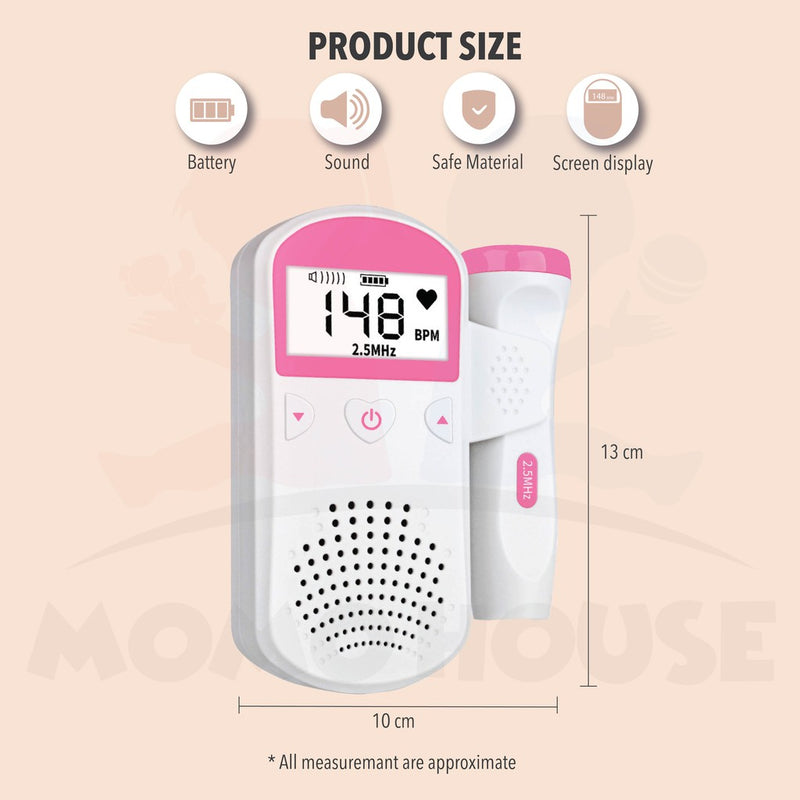 Fetal Doppler Heart Detector Monitor Pregnant Women Home Medical Fetal Rate Detector Degupan Bayi