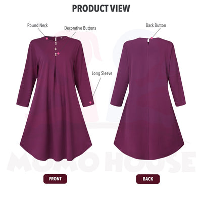 Maternity Baju Muslimah Top Cotton Long Sleeve T-Shirt Baju Mengandung Labuh Muslimah Blouse Mesra Muslim (MBM005)