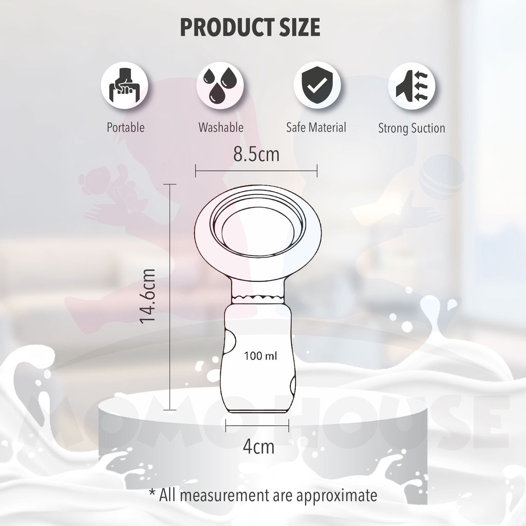 (New Design) Manual Silicone BPA Free Breast Pump Milk Collector (100ml) Pam Susu