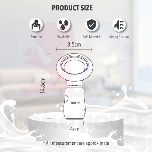 (New Design) Manual Silicone BPA Free Breast Pump Milk Collector (100ml) Pam Susu