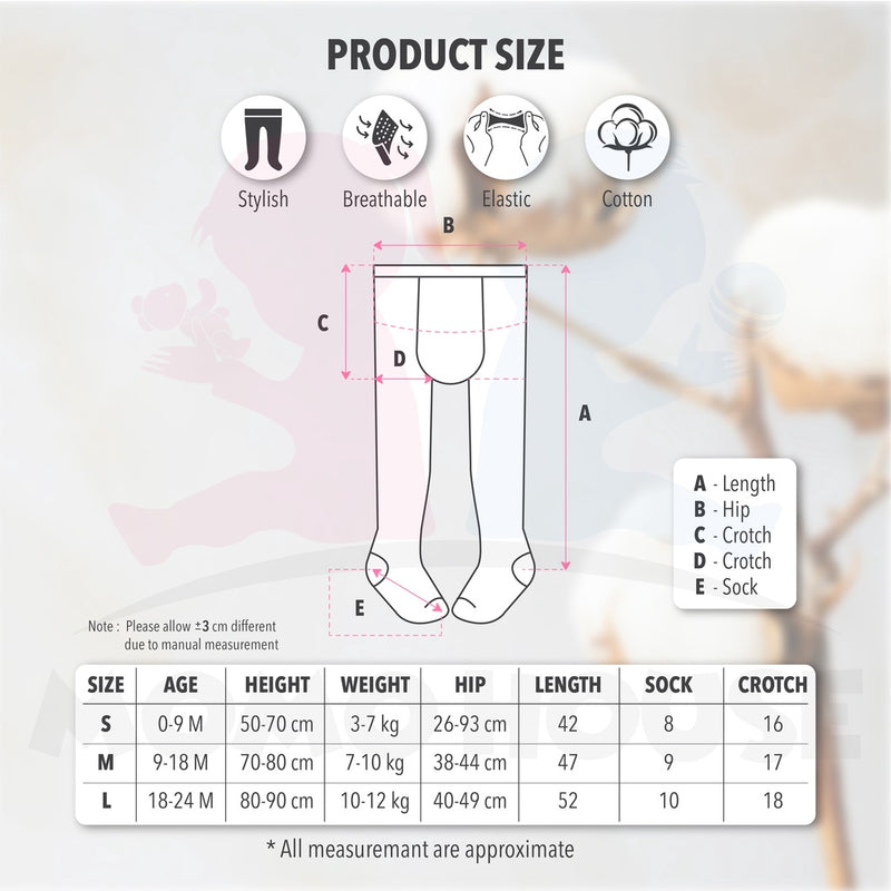 Baby Legging Newborn Baby Girl Legging Baby Boy Baby Tight Cotton Plain Baby Pants Seluar Legging Baby MYB052