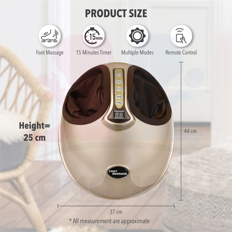 Foot Massage 4D Kneading Air Pressure Electric Machine With Heat & Intense Adjustable Soothing Compression Foot Massage