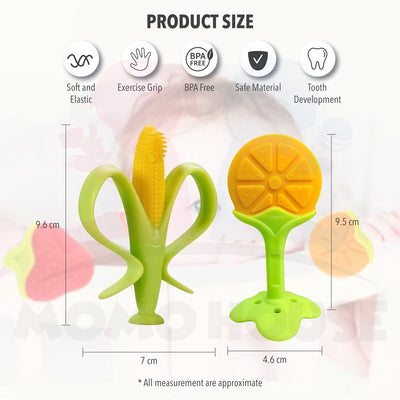 Soft Cute 3D Fruits Baby Teether Stick Batang stick bentuk buah-buahan