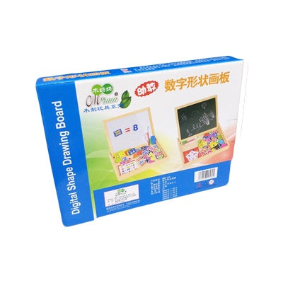 Wooden Education Black & Whiteboard Box With Magnetic Puzzles