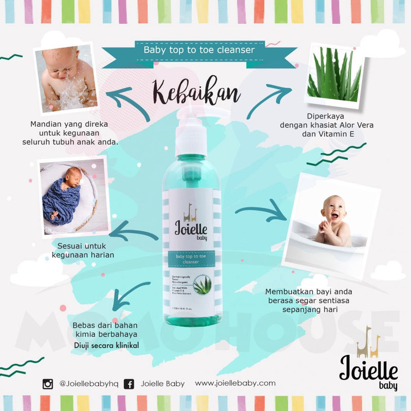 Joielle Baby Top to Toe Cleanser (250ml/500ml)