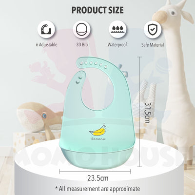 Baby Waterproof Silicone Bibs Adjustable Waterproof Feeding Baby Bib Kids Boys Girls Aprons Children