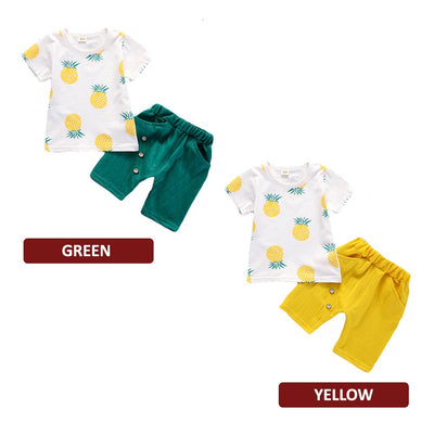 Newborn Baby Boy Clothing T Shirt Short Sleeve Set (BM021)