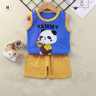 Baby Clothes Baju Budak Singlet Kanak Kanak Kids Baby Boy Singlet Set Singlet Kid Sleeveless Shirt Singlet Pant Children