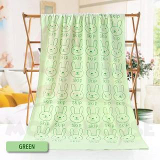 Absorbent Towel Cute Rabbit Design Multifunction Infant Baby Bath Towel Tuala Bayi (25x50cm)