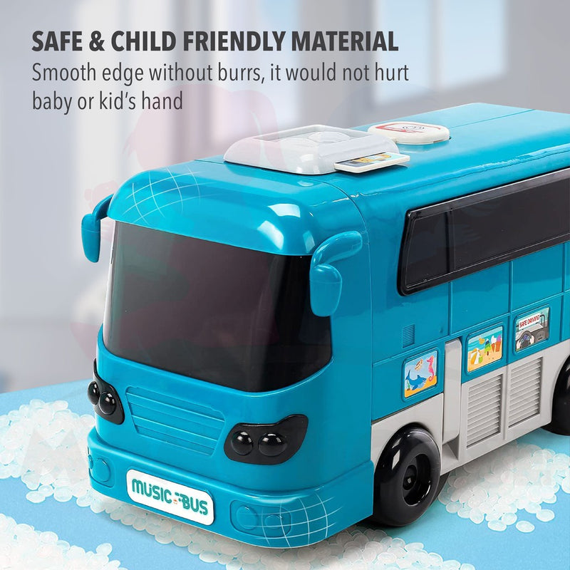 Bus Simulator Toy With Steering Kids Play Vehicles Toy Set School Bus City Tour Bus Bas Ubah Bentuk Bas Mainan