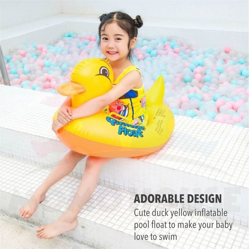 Baby Kids Inflatable Swimming Ring Toddler Float Boat Ring With Seat Pelampung Bayi - Duck Design