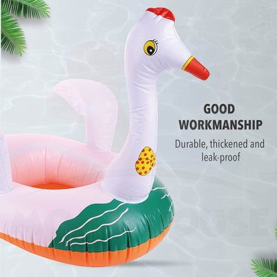 Baby Kids Inflatable Swimming Ring Toddler Float Boat Ring With Seat Pelampung Bayi - Swan Design