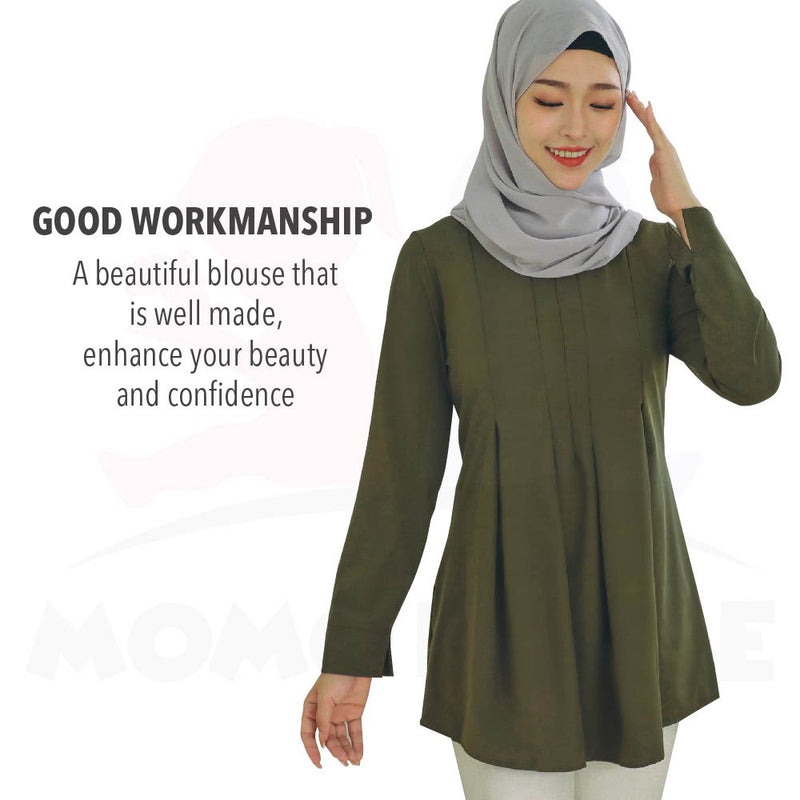 Maternity Muslimah Maternity Blouse Pudding Long Sleeve Baju Mengandung Labuh Muslimah Blouse (MBM001)