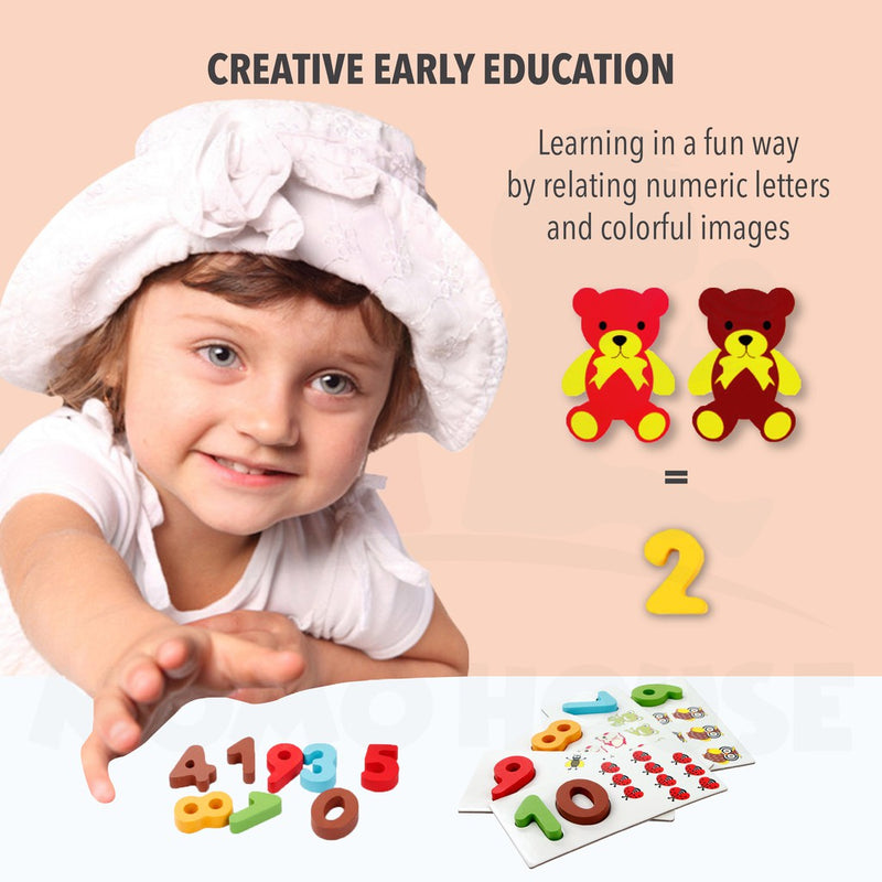 Early Learning Wooden Numeric Letter Cards