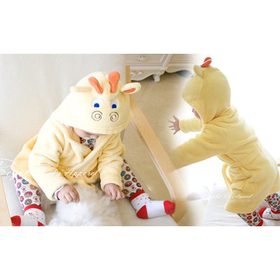 Toddler Kids Lovely Animal Themed Bathrobe Kids Hooded Towel Tuala Mandi Baby Hooded Blanket Baby