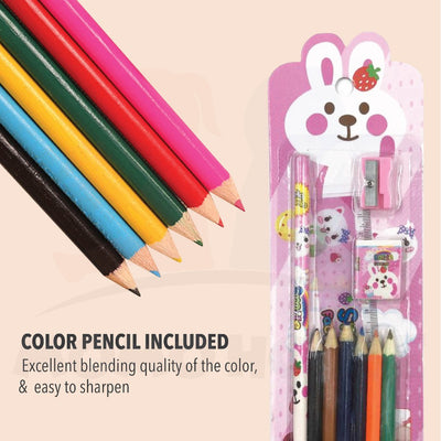 10 in 1 Kids Stationery Children's pencil 10pcs Stationery Set Gift Present Birthday Party Pensil kanak kanak