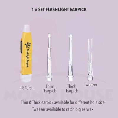 Ear Earpick Extractor LED FlashLight Health Ear Cleaner Earwax Remover For Kids and Adult